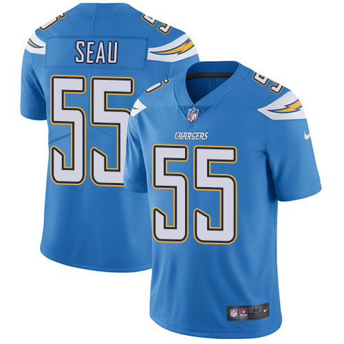 Nike Chargers #55 Junior Seau Electric Blue Alternate Men's Stitched NFL Vapor Untouchable Limited Jersey